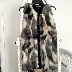 Beautiful black and white fur vest